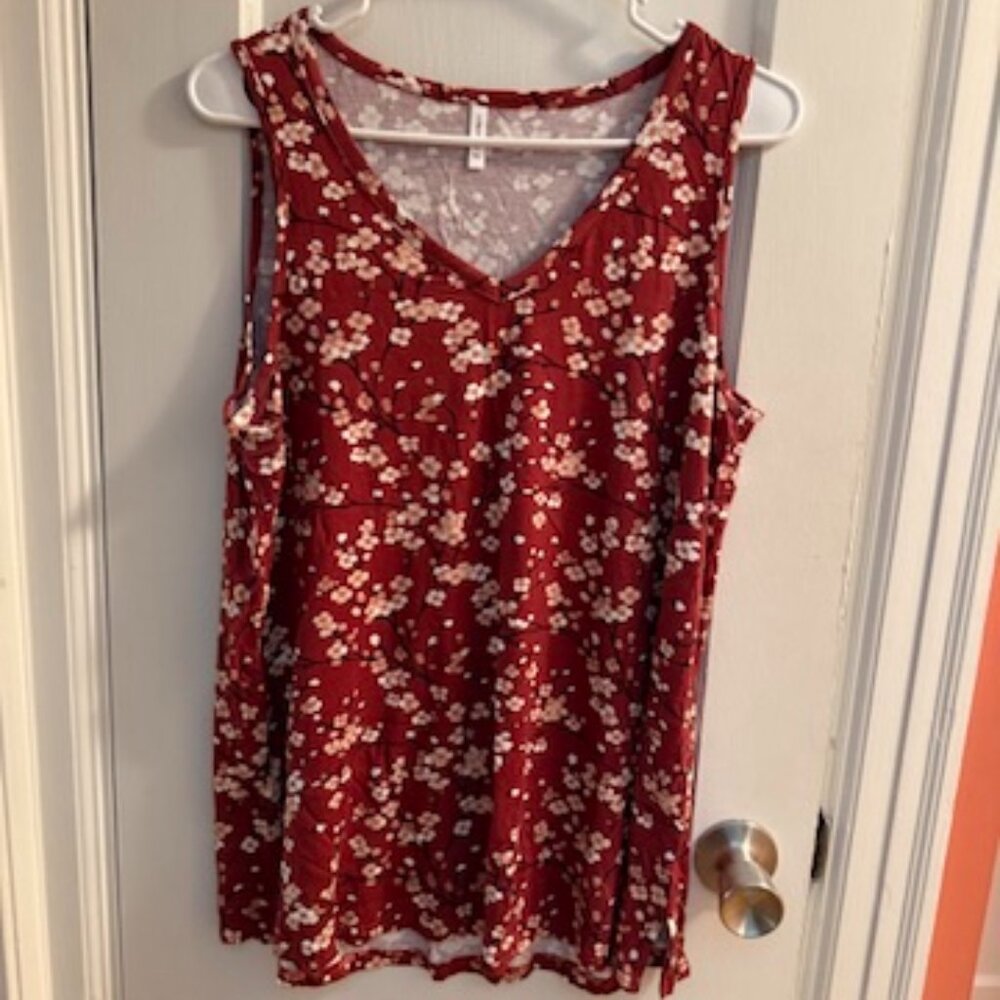Womens Summer Hawaiin Vneck Casual Sleeveless Tank XL